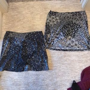 Two stretchy mini skirts